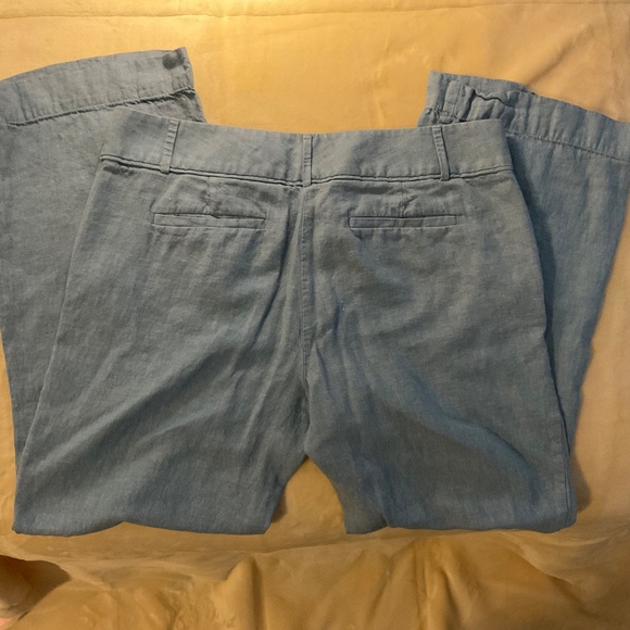 LOFT Marisa Blue Linen Blend Trousers – Size 12 - Picture 2 of 4